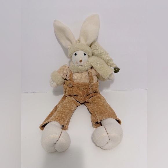 20” Decorative Plush Bunny Duo in Tan and Cream - Picture 4 of 16